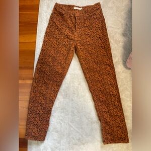 Levi’s wedgie straight leopard print corduroy pants